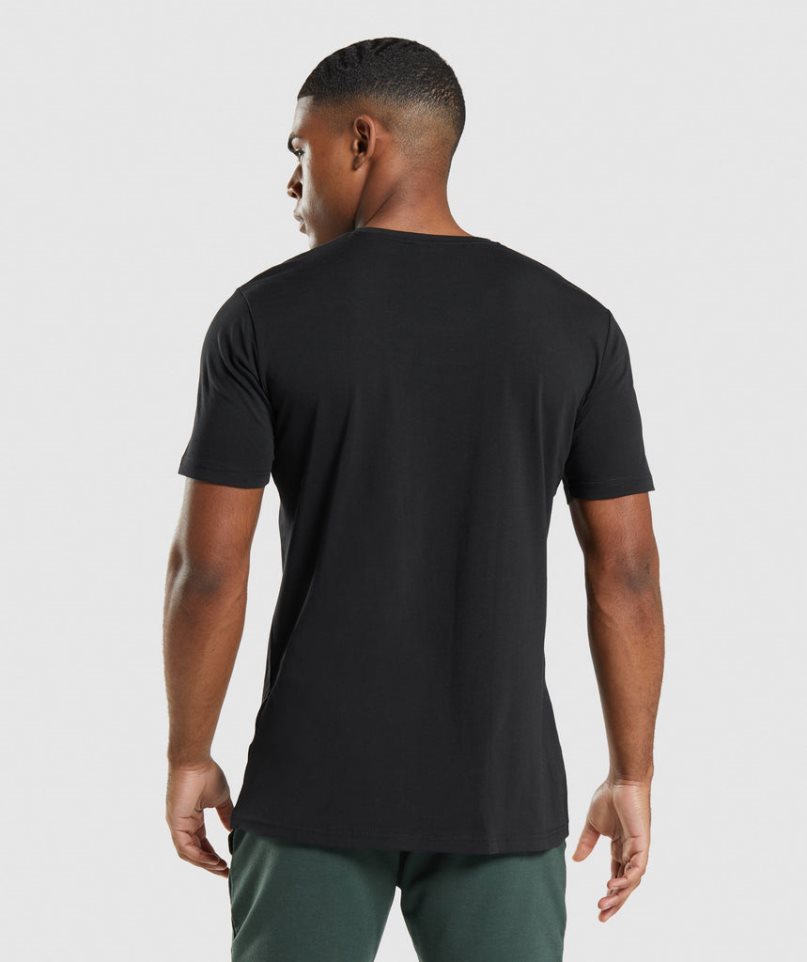 Men's Gymshark Critical T-Shirts Black | CA N7D518